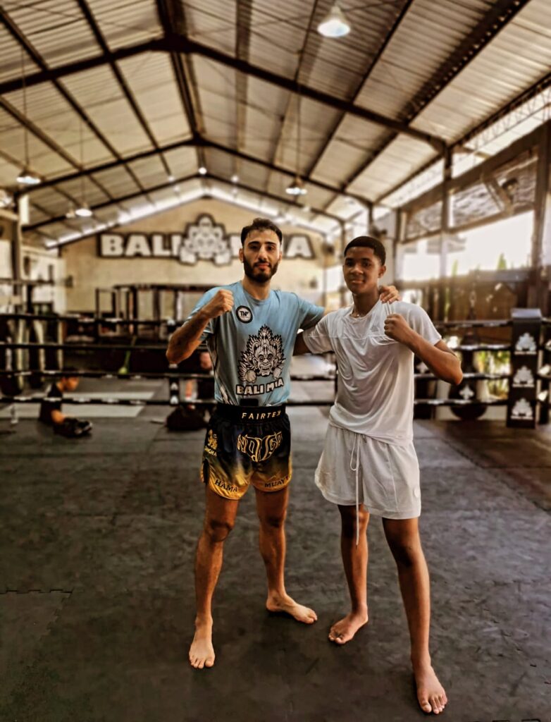My son after a training session at Bali MMA.